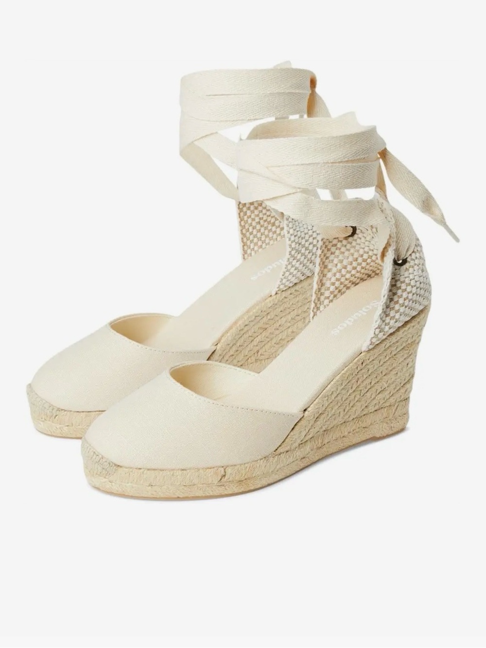 Soludos Creme Wedges